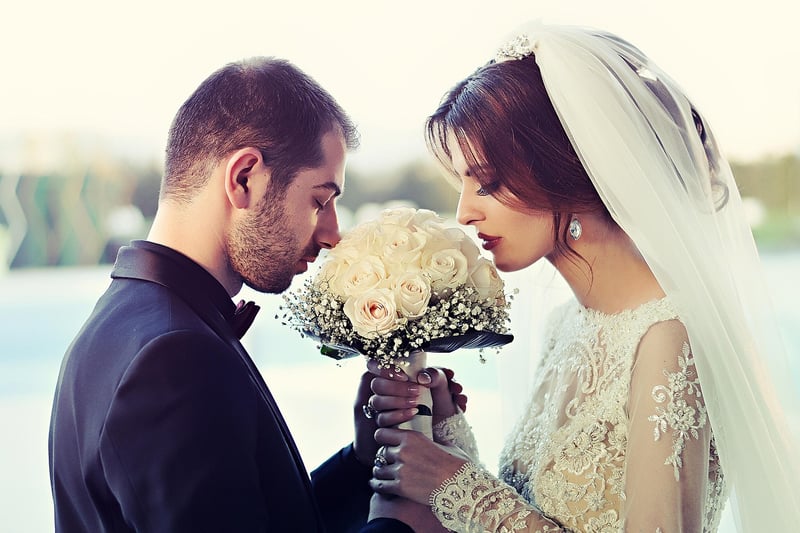 Bride and Groom at Wedding Ceremony